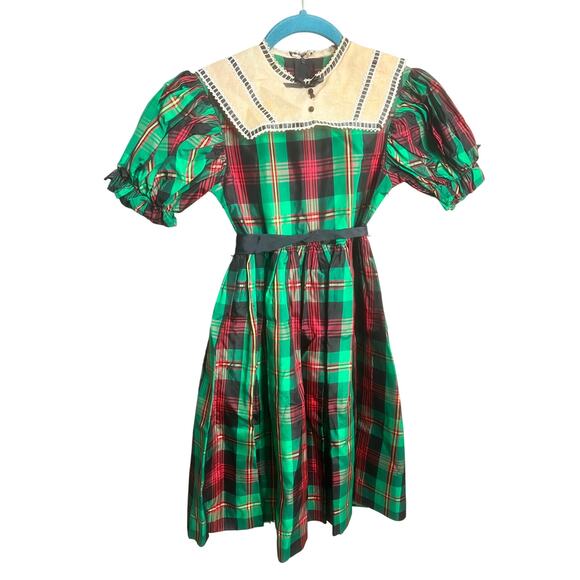 Pleasant Company Sz 7 Addy's Plaid Christmas Dress American Girl Preppy Festive - Picture 1 of 14